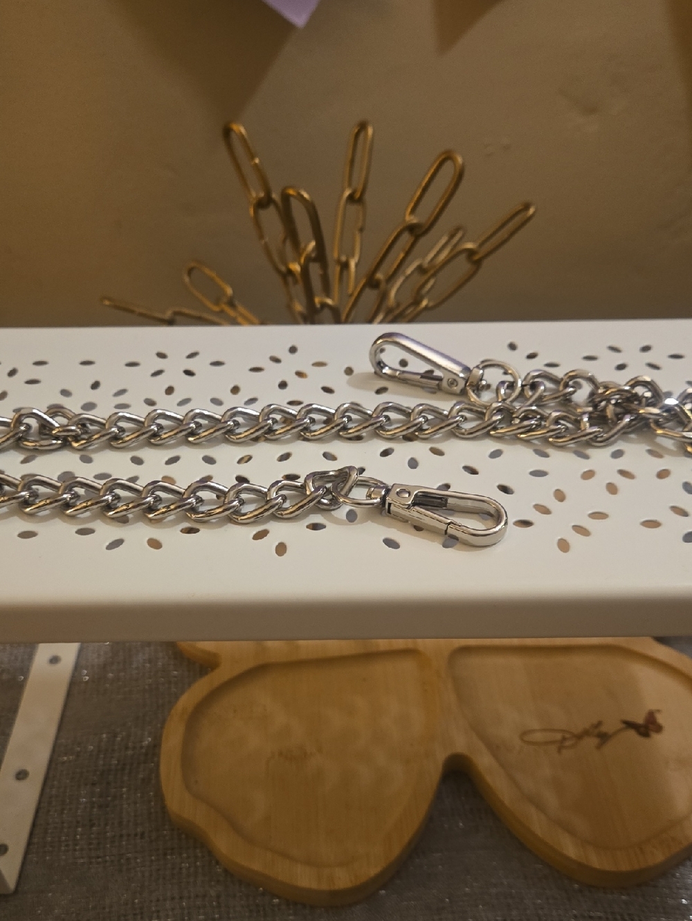 Silver Chain Strap with Lobster Clasps
